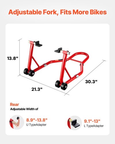 DIRT BIKE STAND - 850 LBS MAX CAPACITY - RED (MODEL: TD-003-05R) image 3
