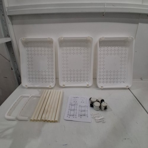 3-TIER ROLLING UTILITY CART - WHITE image 2
