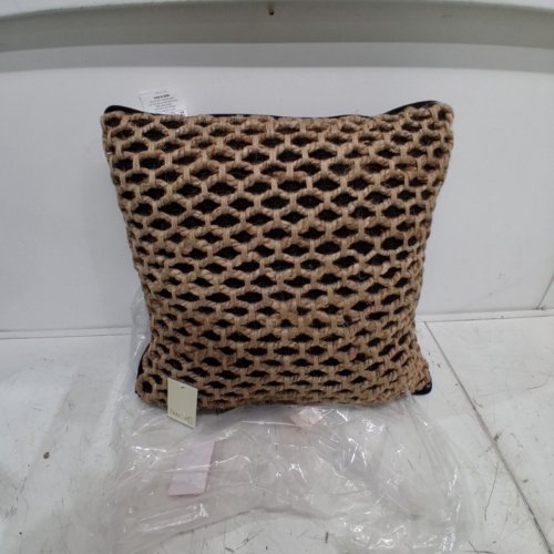 BOHO LIVING BRAIDED THROW PILLOW - 20" X 20" - BLACK/BROWN (MODEL: YMP024953) image 2