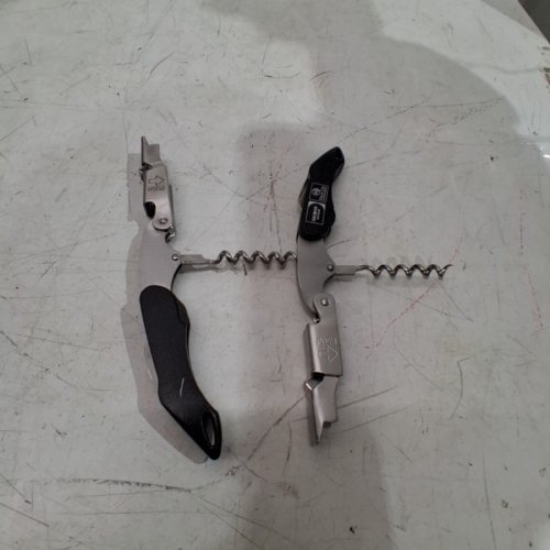 2PK CORK SCREW WINE BOTTLE OPENER WITH FOIL CUTTER - BLACK image 2