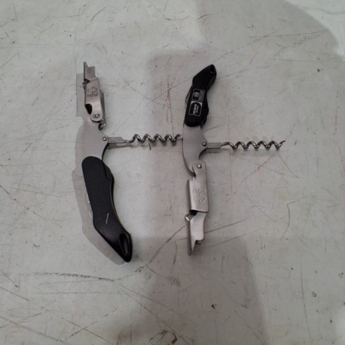 2PK CORK SCREW WINE BOTTLE OPENER WITH FOIL CUTTER - BLACK image 3