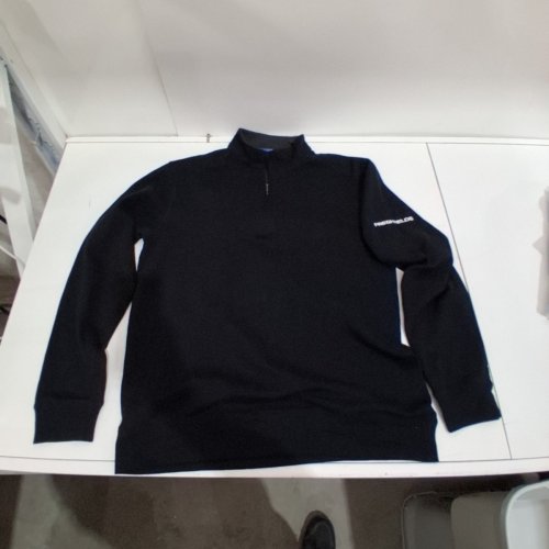 *CUSTOM* MEN'S PORT AUTHORITY QUARTER-ZIP FLEECE PULLOVER - MEDIUM - BLACK image 2