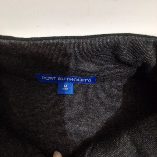 *CUSTOM* MEN'S PORT AUTHORITY QUARTER-ZIP FLEECE PULLOVER - MEDIUM - BLACK image 3