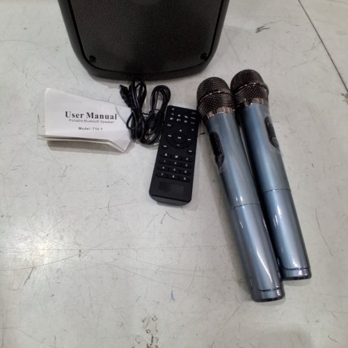 JYX LED KARAOKE MACHINE WITH TWO MICS, REMOTE AND DIGITAL DISPLAY STAND - 20"X9.6" 200W - BLACK/MULTI COLOUR (MODEL: T10-T) image 5