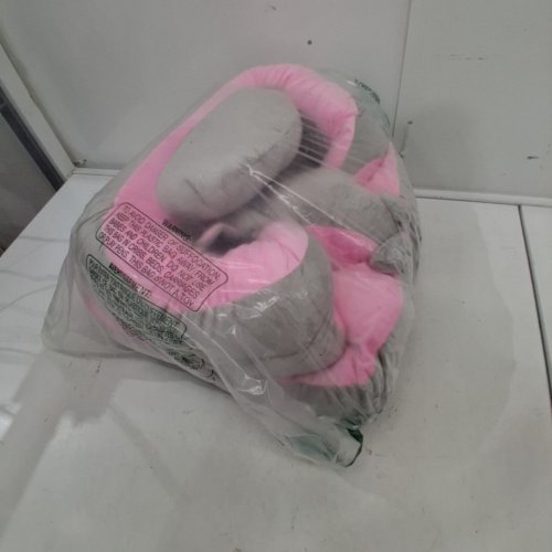 KIDS SIT UP CHAIR ELEPHANT FLOOR SEAT FOR BABY - SOFT PLUSH SUPPORT PILLOW WITH NON SLIP BASE - PINK/GREY image 4