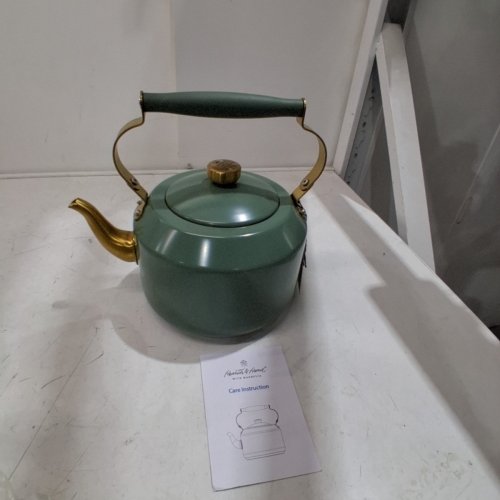 HEARTH & HAND WITH MAGNOLIA STAINLESS STEEL TEAPOT - 1.8 L - GREEN / GOLD image 4