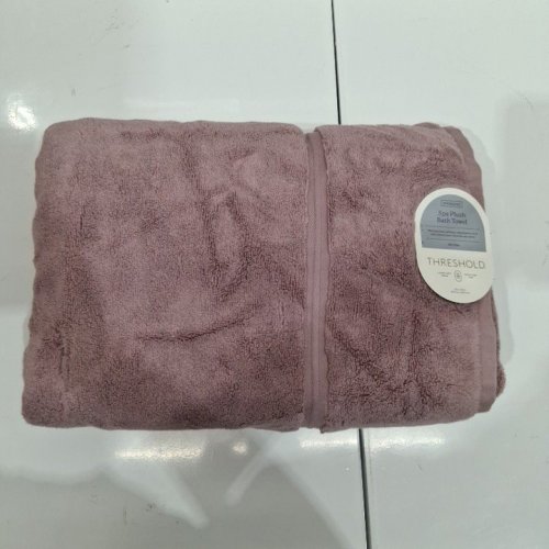 THRESHOLD SPA PLUSH OVERSIZED BATH TOWEL - 33" X 65" - PURPLE image 3