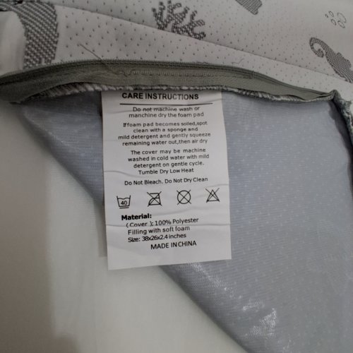 CIREMIV TRIFOLD PACK AND PLAY PORTABLE BABY TRAVEL MATTRESS - 38" X 26" - GREY / WHITE image 2