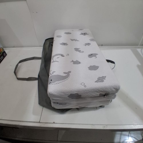 CIREMIV TRIFOLD PACK AND PLAY PORTABLE BABY TRAVEL MATTRESS - 38" X 26" - GREY / WHITE image 3