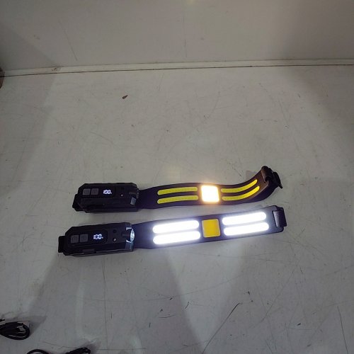 2PK SUPER BRIGHT RECHARGEABLE LIGHTWEIGHT WATERPROOF HEADLAMPS - BLACK / YELLOW image 2