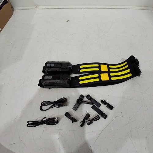2PK SUPER BRIGHT RECHARGEABLE LIGHTWEIGHT WATERPROOF HEADLAMPS - BLACK / YELLOW image 3