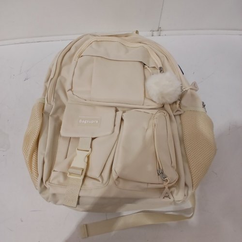 BAGSUPRA CUTE MIDDLE HIGH SCHOOL BACKPACK WITH CHARGING PORT - BEIGE image 3