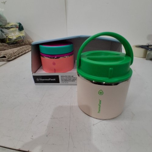 2PK THERMOFLASK INSULATED FOOD JARS - 20 OZ - BROWN/GREEN & PINK/TEAL (MODEL: 1759351) image 3