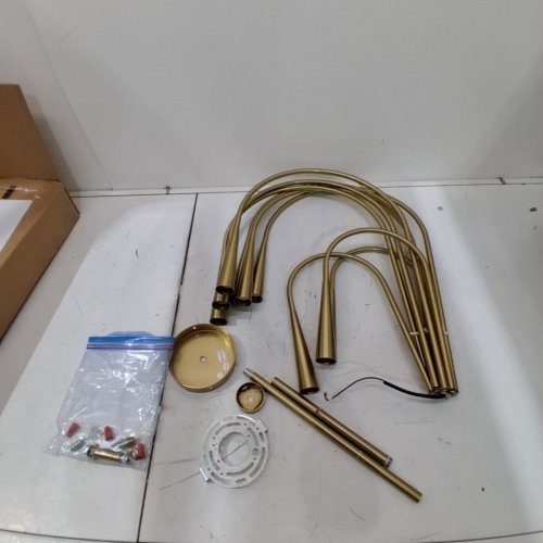 FRENCH STYLE MULTI SCOOP ARM VINTAGE CHANDELIER - 22" - 30" - GOLD image 2