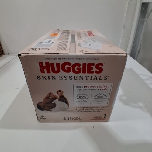 84PK HUGGIES SKIN ESSENTIALS DERMATOLOGIST APPROVED DIAPERS - SIZE 1 - 8LB-14LB image 2