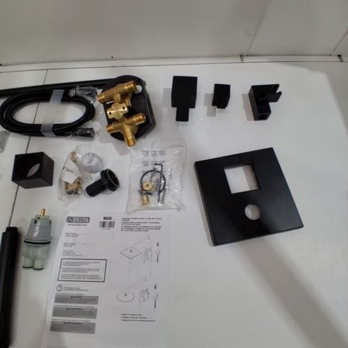 DELTA 14-SERIES SHOWER WITH RAINFALL HEAD & ROUGH VALVE - 10" - MATTE BLACK (MODEL: 342701-BL) image 5