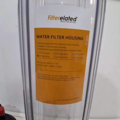 FILTERELATED WHOLE HOUSE WATER FILTER HOUSING - 20" - 1" NPT PORT - CLEAR image 4