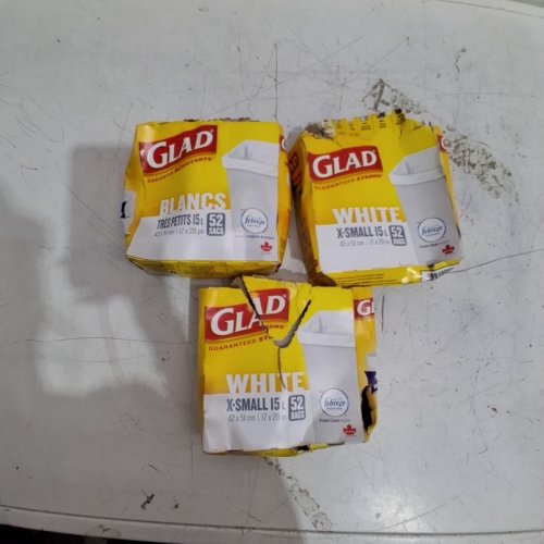 150PK GLAD KITCHEN GARBAGE BAGS - 4GAL - EXTRA SMALL - FEBREZE SCENTED/WHITE image 3
