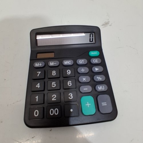 CARUIIS STANDARD FUNCTION 12 DIGIT BATTERY AND SOLAR POWERED DESKTOP CALCULATOR WITH LARGE NUMBER DISPLAY - BLACK (MODEL: KK-837-12S) image 2