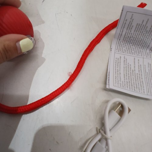 INTERACTIVE CAT TOY WITH MOTORIZED BALL AND STRING - RED (MODEL: P02) image 4