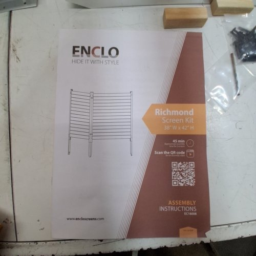 ENCLO RICHMOND NO-DIG WOOD PRIVACY SCREEN KIT - 38" X 42" - CEDAR / BLACK (ITEM: EC18008) image 2