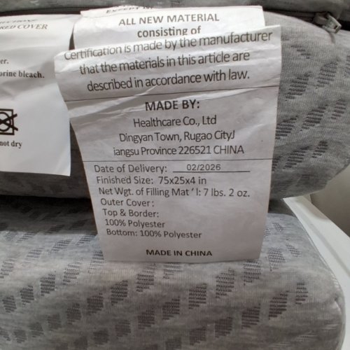 CERTIPUR-US FOLDING FOAM MATTRESS TOPPER - TWIN - GREY image 4