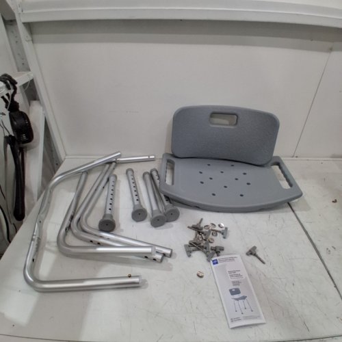 MEDLINE GUARDIAN DELUXE ALUMINUM BATH CHAIR - 400LB CAP - GREY (MODEL: G2-101KRX1) image 2