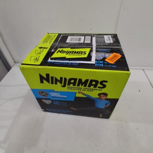 44PK BOY'S NINJAMAS LEAKPROOF DISPOSABLE NIGHTTIME UNDERWEAR - SMALL/MEDIUM (38-70LBS) image 3
