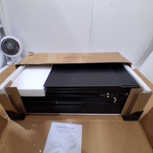 2PK OXIRTH MODERN BLACK NIGHTSTANDS WITH GLASS TABLE TOP - BLACK (MODEL: NT-BLA-2460) image 4