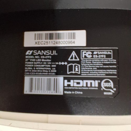 SANSUI FHD MONITOR WITH HDMI DP FREESYNC PORTS - 27" - 1080P - BLACK (MODEL: ES-27F2) image 6