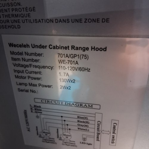 WECELEH STAINLESS STEEL UNDER CABINET DUCTED/DUCTLESS CONVERTIBLE KITCHEN VENT RANGE HOOD - 30"/600CFM- 3 SPEEDS - SILVER (MODEL:701A/GP1(75)) image 3