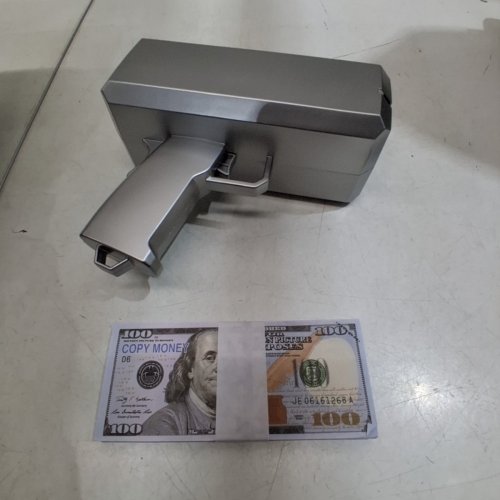 MONEY SHOOTER GUN WITH PAPER MONEY - SILVER image 4