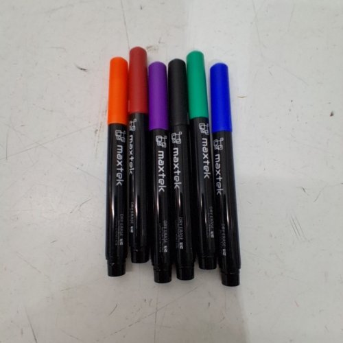 6PK MAXTEK DRY ERASE MARKERS - ULTRA FINE TIP (0.7MM) - ASSORTED COLORS image 2