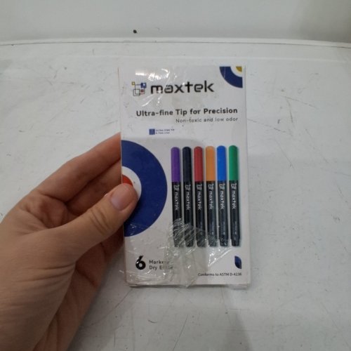 6PK MAXTEK DRY ERASE MARKERS - ULTRA FINE TIP (0.7MM) - ASSORTED COLORS image 3