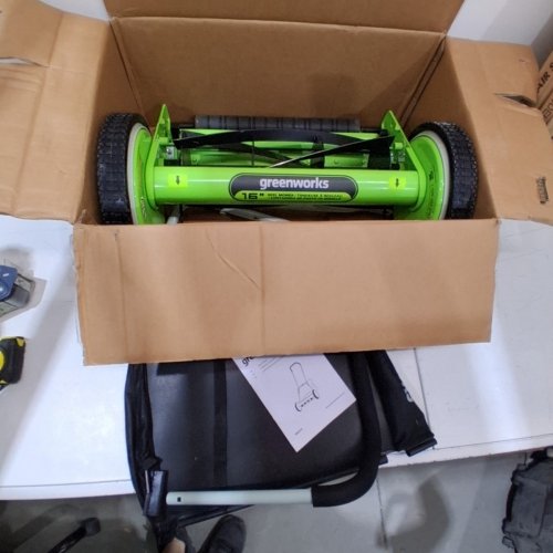 GREENWORKS 16" REEL LAWN MOWER - GREEN (MODEL: 25052CA) image 2