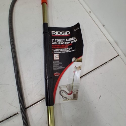 RIDGID TOILET AUGER SNAKE WITH BULB HEAD TO CLEAR CLOGGED TOILETS 3FT RED (MODEL: 59787 K-3) image 3