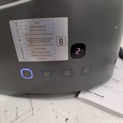 FEELNEEDY OPEN-TOP SMART AUTOMATIC CAT LITTER BOX - 10L - GREY (MODEL: NR-2934) image 2