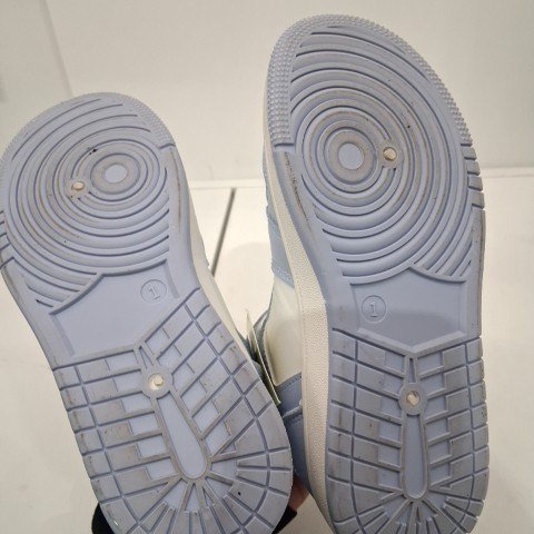 GIRLS GEORGE HIGH-TOP SNEAKERS - SIZE 1 - LIGHT BLUE/WHITE image 3
