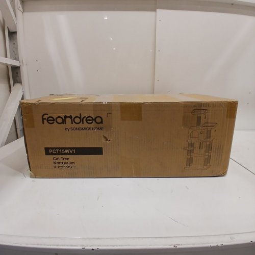 FEANDREA LARGE CAT TREE TOWER WITH CONDO, PERCHES, AND HAMMOCK - 56" X 22" X 18" - GREY - (MODEL: PCT15WV1) image 5