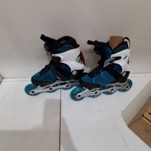 WOMEN'S K2 ALEXIS 84 BOA INLINE SKATES - US 6.5 / EUR 36.5 / 23.5 CM - BLACK, TEAL, AND WHITE (MODEL: ALEXIS 84 BOA) image 3