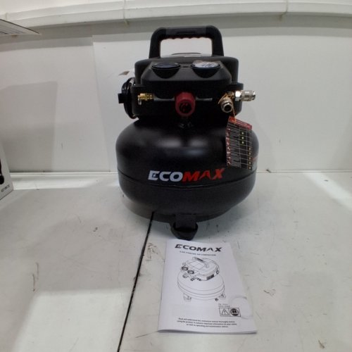 ECOMAX PANCAKE OIL-FREE PORTABLE AIR COMPRESSOR - 6 GAL, 175 PSI MAX, 3.0 CFM, 120 V, 11.8 AMP - BLACK (MODEL: 0210672) image 3