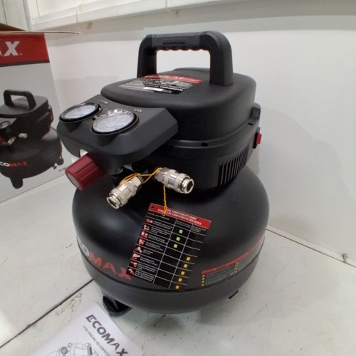 ECOMAX PANCAKE OIL-FREE PORTABLE AIR COMPRESSOR - 6 GAL, 175 PSI MAX, 3.0 CFM, 120 V, 11.8 AMP - BLACK (MODEL: 0210672) image 4