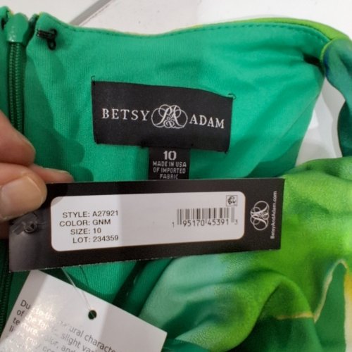 WOMEN'S BETSY & ADAM PRINTED DRESS - SIZE 10 - GREEN MULTICOLOUR (STYLE: A27921) image 3
