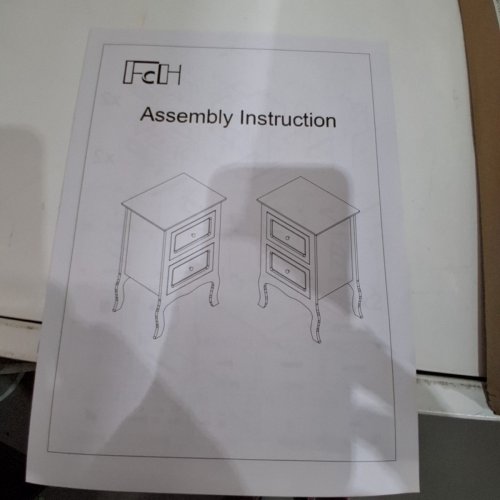 2PK FCH NIGHTSTAND END TABLE WITH TWO DRAWERS - WHITE image 2