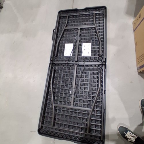 PORTABLE PLASTIC FOLDING TABLE WITH CARRYING HANDLE - 6FT - BLACK (MODEL: B0D1CB1R2S) image 2