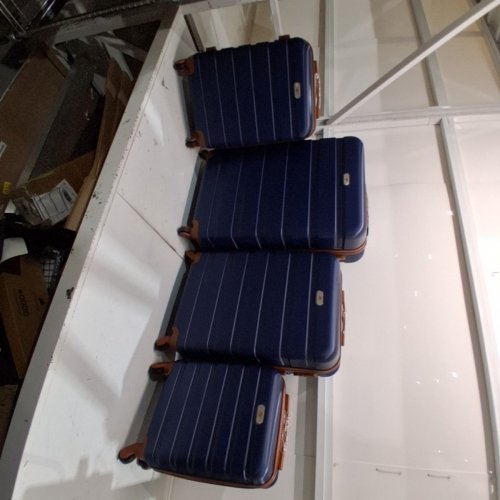 4PC ASSORTED LUGGAGE SET - 16"/20"/24"/28" - DARK BLUE AND BROWN (MODEL: 19S) image 3