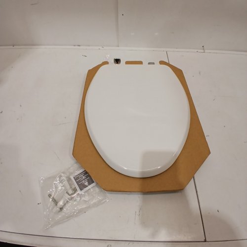 MAYFAIR BY BEMIS BENTON ELONGATED ENAMELED WOOD WHITE NEVER LOOSENS SLOW-CLOSE TOILET SEAT - 18.5" X 14.1" X 2.3" - WHITE (MODEL: 1826CHSL) image 2