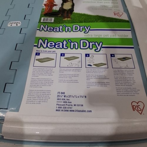 IRIS NEAT 'N DRY EXTRA LARGE FOLDABLE PUPPY AND DOG TRAINING PAD HOLDER - BLUE (MODEL: 301565/FT-940) image 3