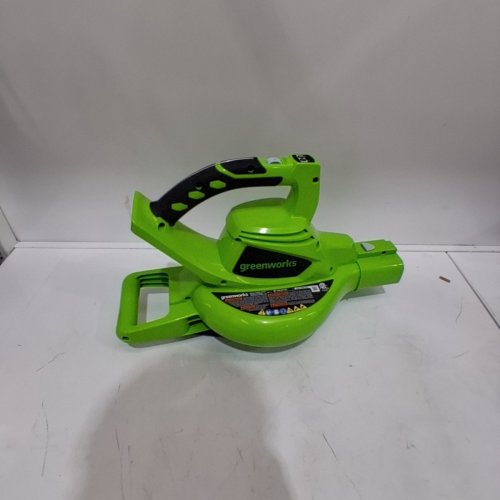 GREENWORKS CORDLESS BATTERY POWERED LEAF BLOWER/SUCKER - GREEN (MODEL: BVF443) image 2