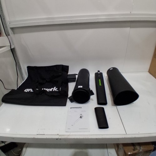 GREENWORKS CORDLESS BATTERY POWERED LEAF BLOWER/SUCKER - GREEN (MODEL: BVF443) image 3